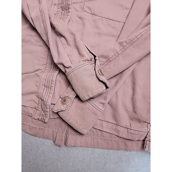 Abercrombie Fitch Field Jacket Womens M Pink Pockets Cotton Button Swing Twill - Picture 6 of 13